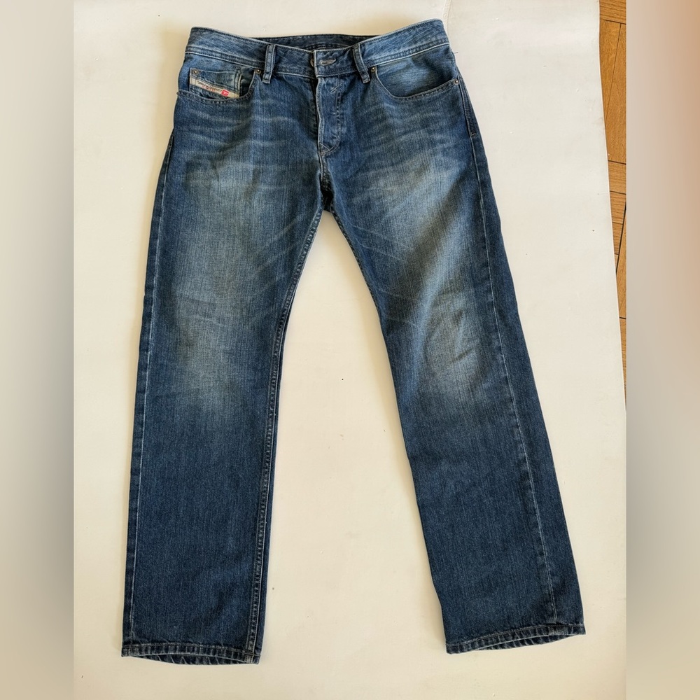 DIESEL Mens Waykee Jeans Regular Straight Leg ORZ37 Wash Denim Size 30x30